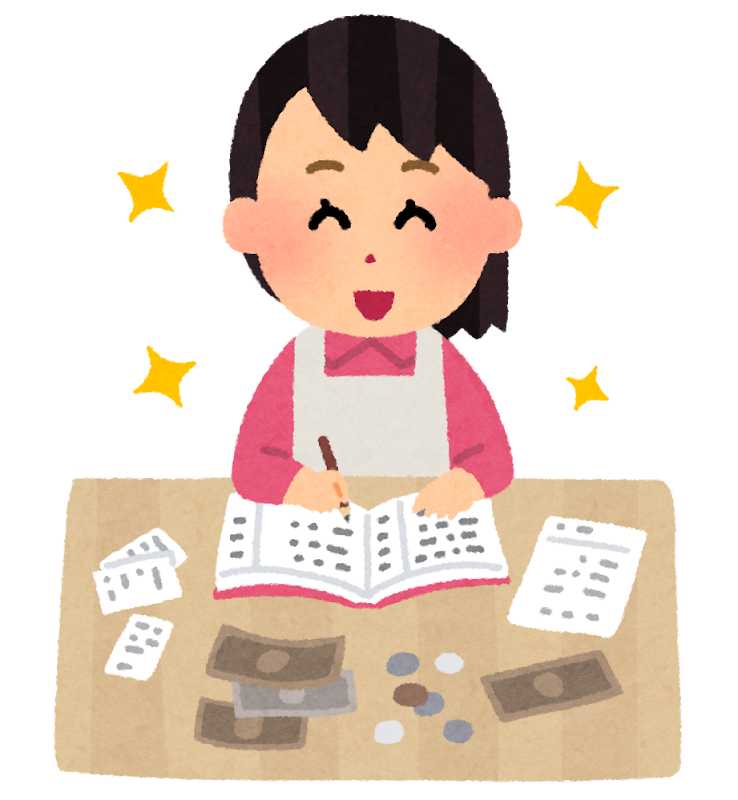 樹木葬の費用を計算している人のイラスト