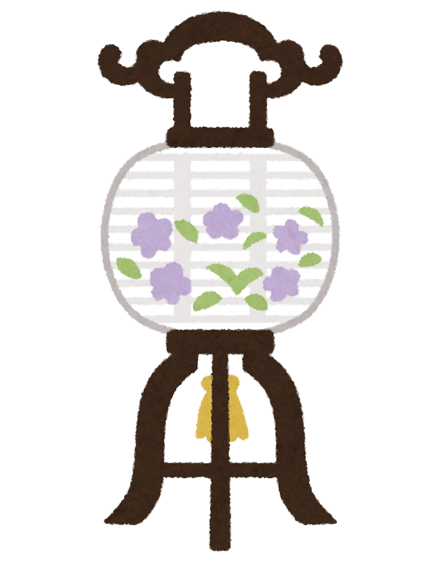 お盆に飾る盆提灯のイラスト